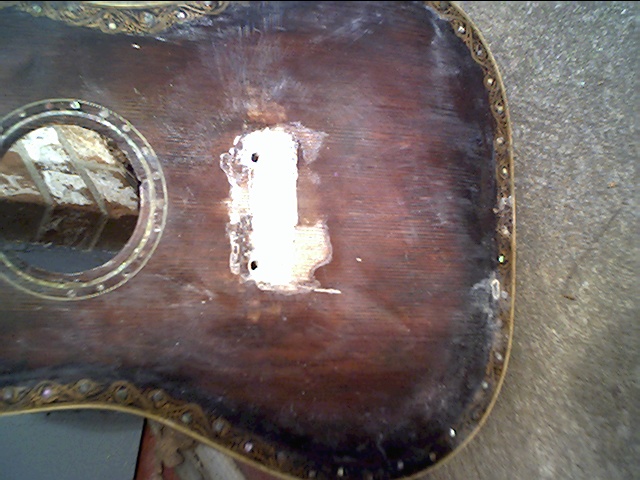 image title is 45/30Carved out spruce to pop up through the hole we carved